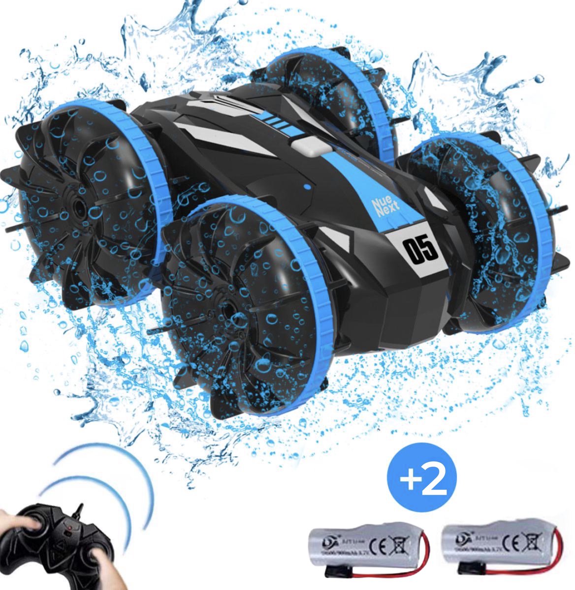 Nuenext RC Bestuurbare Hot Wheels-Auto & Boot Blauw